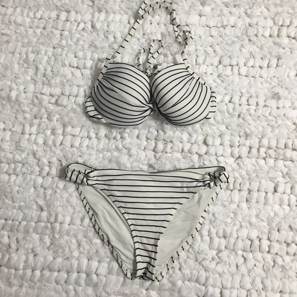 Topshop Other - NEW! Topshop navy/ivory underwire bikini sz 10